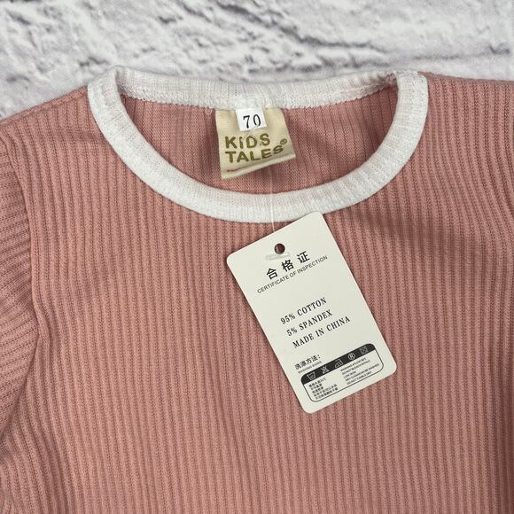 C0080 Short sleeve set ribbed 2pcs set size 70 (6-12 mo) - Picture 2 of 3